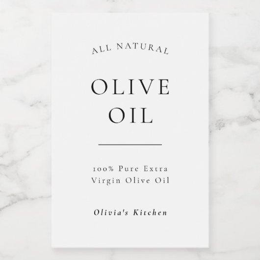 Modernes Olivenöl- oder Lebensmitteletikett (Einzelnes Label)