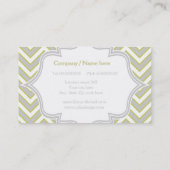 Modernes olivgrün, grau, Zickzack Visitenkarte (Rückseite)
