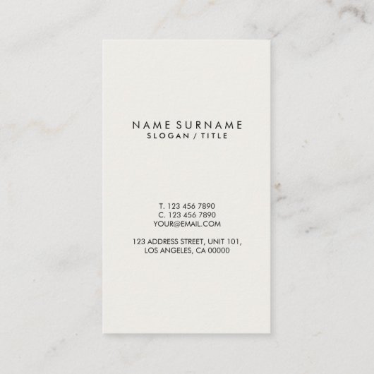 Modernes Olivgrün-Leinengoldmonogramm-Vertikale Visitenkarte (Rückseite)