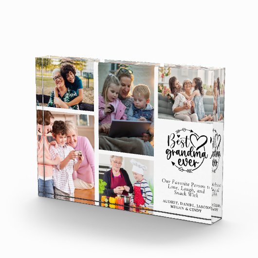 Modernes Oma Grid Keepake-Geschenk Fotoblock (Rechts)