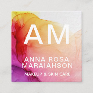 *~* Modernes Ombre Abstraktes Künstlerisches QR-LO Quadratische Visitenkarte