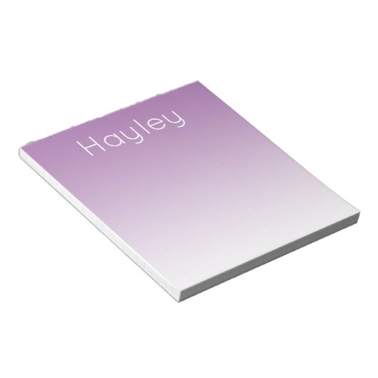 Modernes Ombre Personalisiert Notepad, Lila Notizblock (angewinkelt)