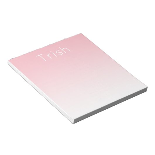 Modernes Ombre Personalisiert Notepad, rosa Notizblock (angewinkelt)