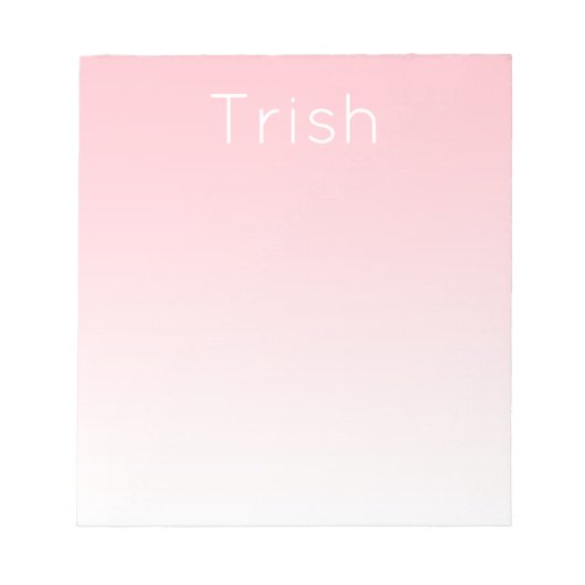 Modernes Ombre Personalisiert Notepad, rosa Notizblock (Vorderseite)