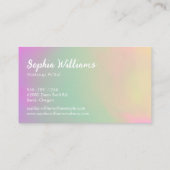 Modernes Ombre Pink Green Yellow Handgeschriebenes Visitenkarte (Rückseite)