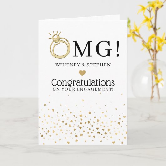 Modernes OMG! Herzlichen Glückwunsch zu Ihrer Verl Karte (Gelbe Blume)