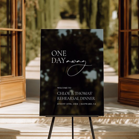 Modernes "One Day Away" Probe Dinner Transparent Acrylschild