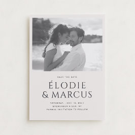 Modernes One Foto Bold Typografy Save the Date Einladung