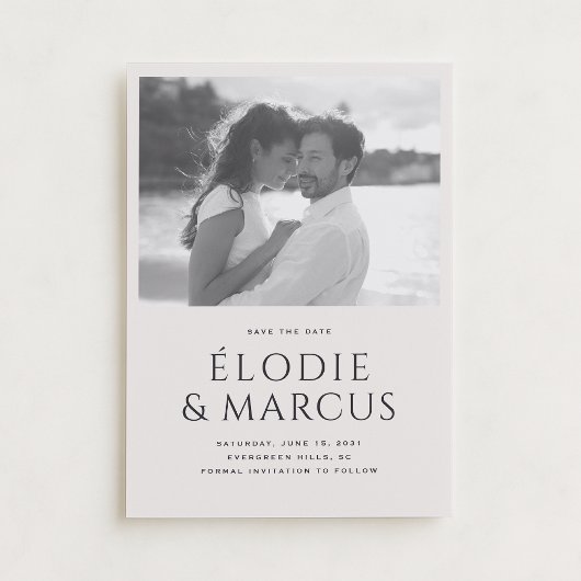 Modernes One Foto Bold Typografy Save the Date Einladung