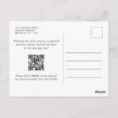 Modernes One FOTO Frohe Weihnachts QR Code Holiday Postkarte (Rückseite)