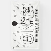 Modernes ONE Panda 1. Geburtstag Party Banner (Vertikal)