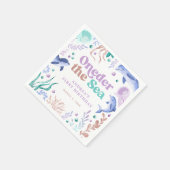 Modernes Onethe Sea Dolphin Retro Erster Geburtsta Serviette (Ecke)