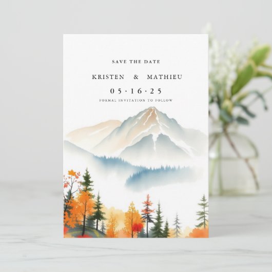 Modernes Online-Gebirge Save The Date (Stehend Vorderseite)