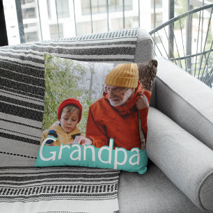 Modernes Opa-Foto und Niedliches Geschenkkissen Kissen