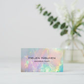 Modernes Opal Stone Simulated Hologramm Visitenkarte (Stehend Vorderseite)
