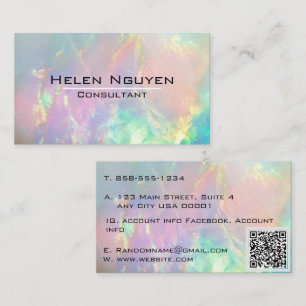 Modernes Opal Stone Simulated Hologramm Visitenkarte