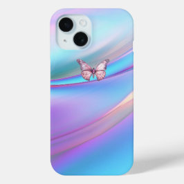 Modernes opaleszent rosa Schmetterling iPhone 15 F Case-Mate iPhone Hülle