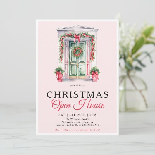 Modernes Open House Party Einladung (Stehend Vorderseite)