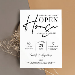 Modernes Open House Schwarz-weiß Real Anwesen Busi Einladung