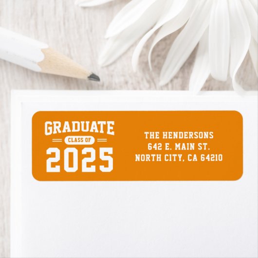 Modernes Orange Abschluss Rücksendeadresse (Insitu)