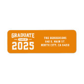 Modernes Orange Abschluss Rücksendeadresse (Vorne)