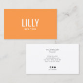 Modernes Orange Beruflich Minimalistisch Visitenkarte (Vorne/Hinten)