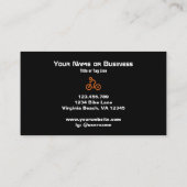 Modernes Orange Bike Symbol auf dem Black Bicyclis Visitenkarte (Rückseite)