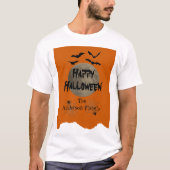 Modernes Orange Black Spooky Happy Halloween T-Shirt (Vorderseite)