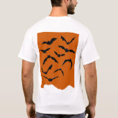 Modernes Orange Black Spooky Happy Halloween T-Shirt (Rückseite)