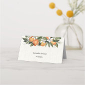 Modernes Orange & Blume Aquarell Platzkarte (Rückseite)