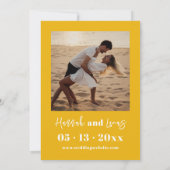 Modernes Orange Bold Calligraphy Foto Save the Dat Einladung (Rückseite)