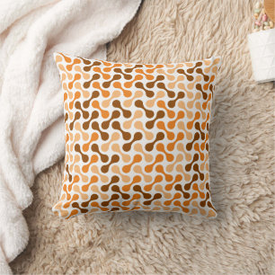Modernes Orange Brown Geometric Metaball Muster Kissen
