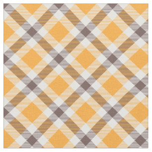 Modernes Orange Brown Kariertes Muster Stoff