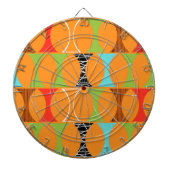 Modernes Orange Design Dart Board Mitte Jahrhunder Dartscheibe (vorne)