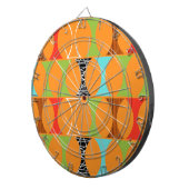Modernes Orange Design Dart Board Mitte Jahrhunder Dartscheibe (Vorderseite rechts)