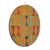 Modernes Orange Design Dart Board Mitte Jahrhunder Dartscheibe (Vorderseite Links)