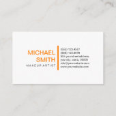 Modernes Orange Elegantes Berufliches Schlichtes W Visitenkarte (Rückseite)