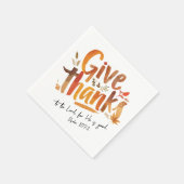 Modernes Orange Fall Dankbarkeit Sessing Brush Scr Serviette (Ecke)
