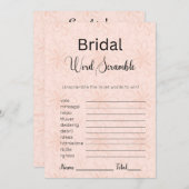 Modernes Orange Floral Bridal Word Scramble Game Einladung (Vorne/Hinten)