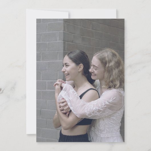 Modernes Orange Funny Foto Save The Date (Rückseite)