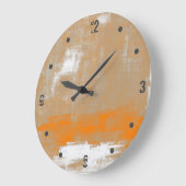Modernes Orange Grau Abstrakt Große Wanduhr (Winkel)