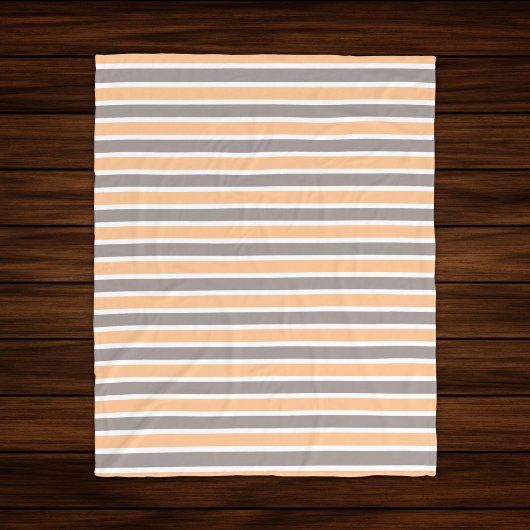 Modernes Orange Gray Stripe Muster Fleecedecke