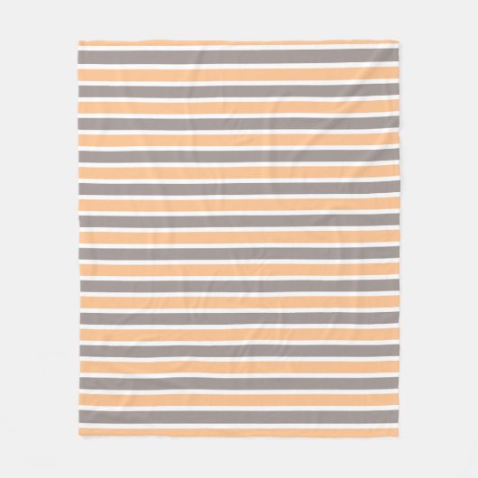 Modernes Orange Gray Stripe Muster Fleecedecke (Vorderseite)