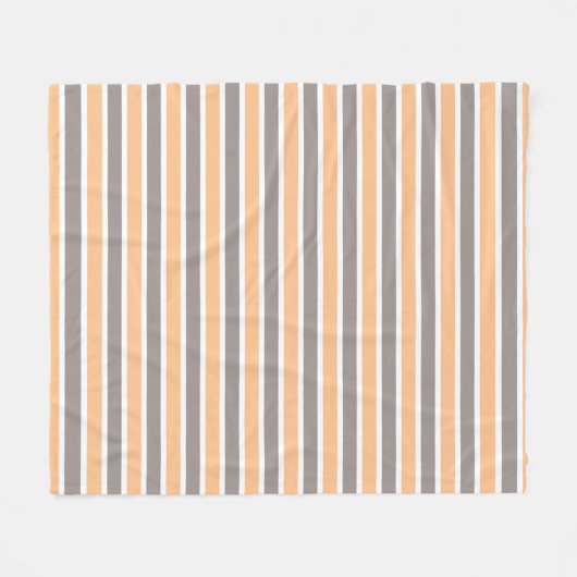 Modernes Orange Gray Stripe Muster Fleecedecke (Vorderseite (Horizontal))