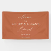 Modernes Orange Hochzeitsessen Probe Banner (Horizontal)