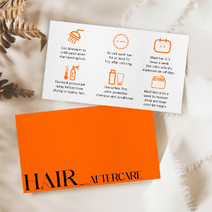 Modernes Orange kümmert sich um Ihre Haarkarte Rabattkarte