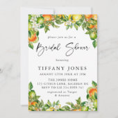 Modernes Orange Lemon Citrus Brautparty Einladung (Vorderseite)