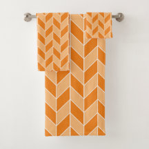 Modernes Orange Peach Herringbone Zickzack Muster