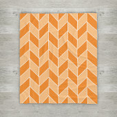 Modernes Orange Peach Herringbone Zickzack Muster Fleecedecke