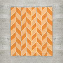 Modernes Orange Peach Herringbone Zickzack Muster